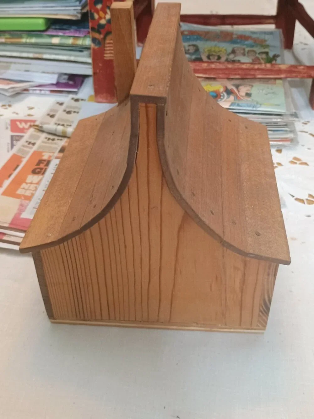 Rustic log cabin birdhouse